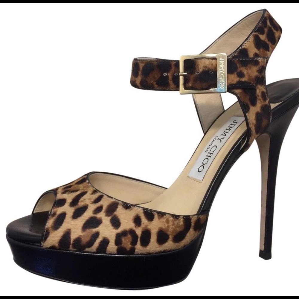 Jimmy Choo Linda Leopard Heels Size 40 US 10